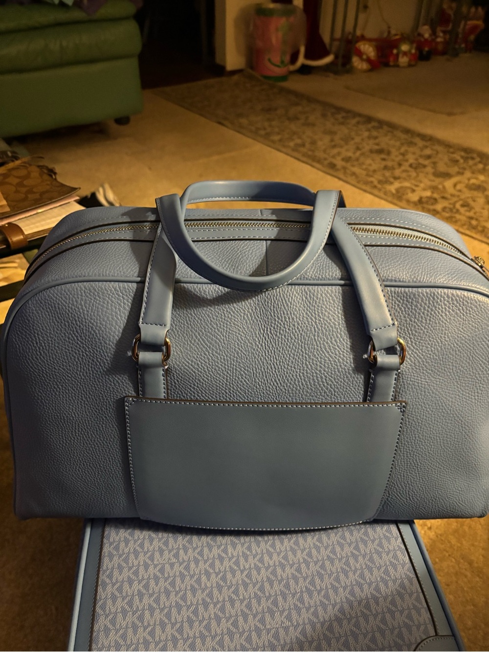 Michael Kors Blue Travel Bag Set - Duffel, Carry-On & Cosmetic Case - Picture 5 of 6